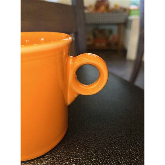 Fiesta Fiestaware 8 Oz. Coffee Mug Cup O Ring Handle Homer Laughlin ORANGE - Picture 3 of 4